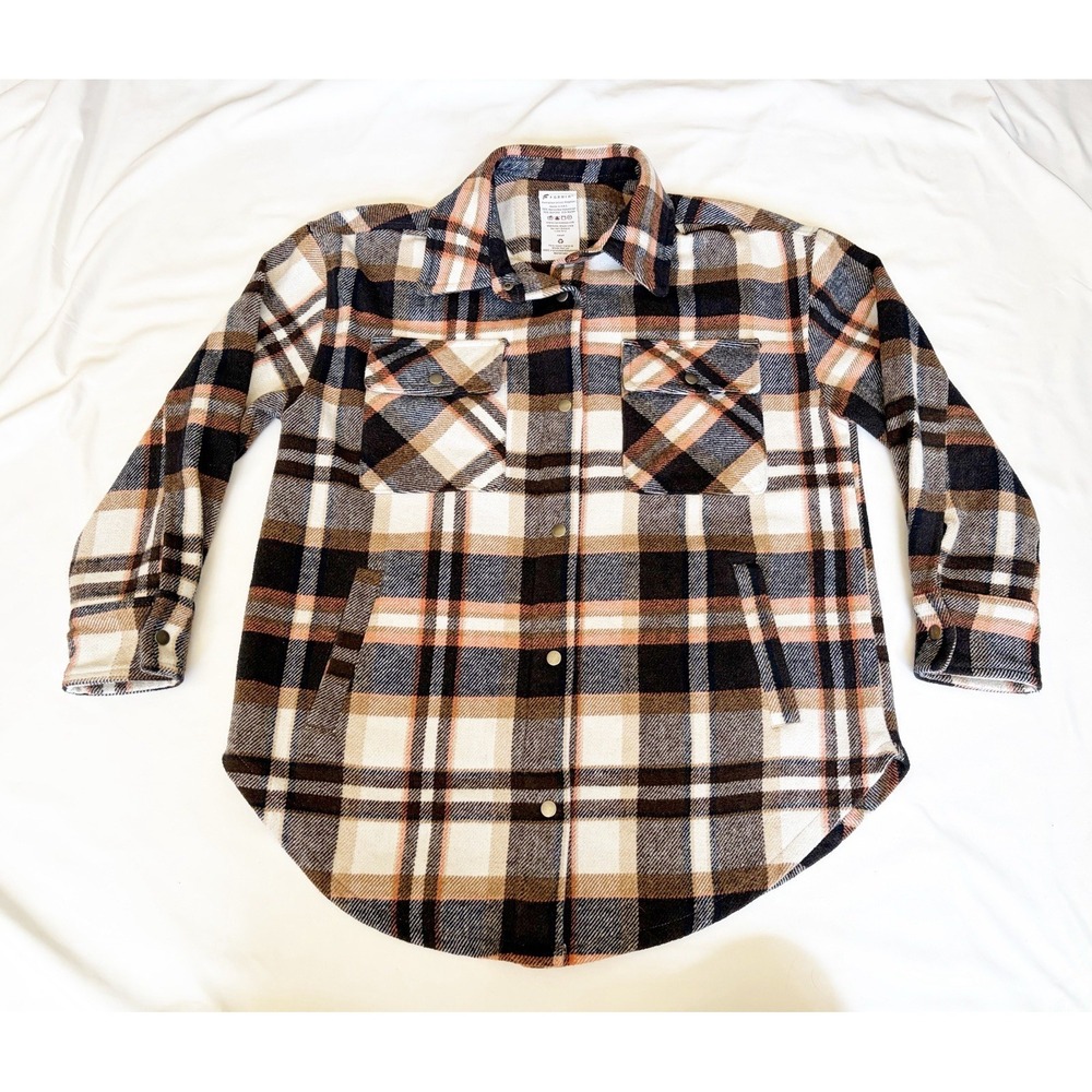 FORNIA Plaid Flannel Boyfriend Shacket Women's Small